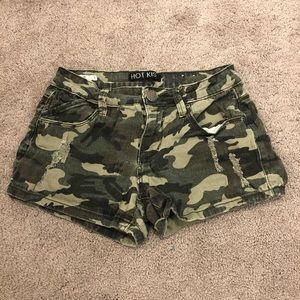Low rise jean shorts